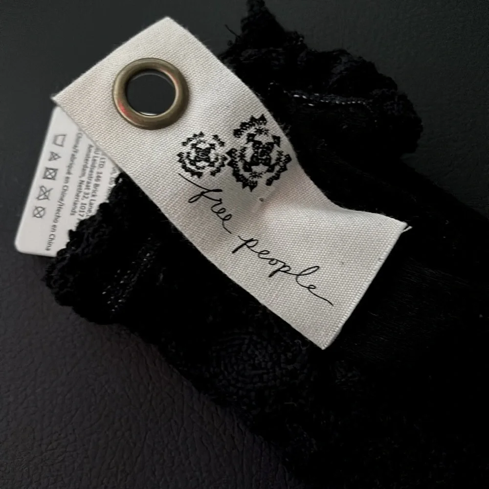 Free People Rubies Crochet Socks in black